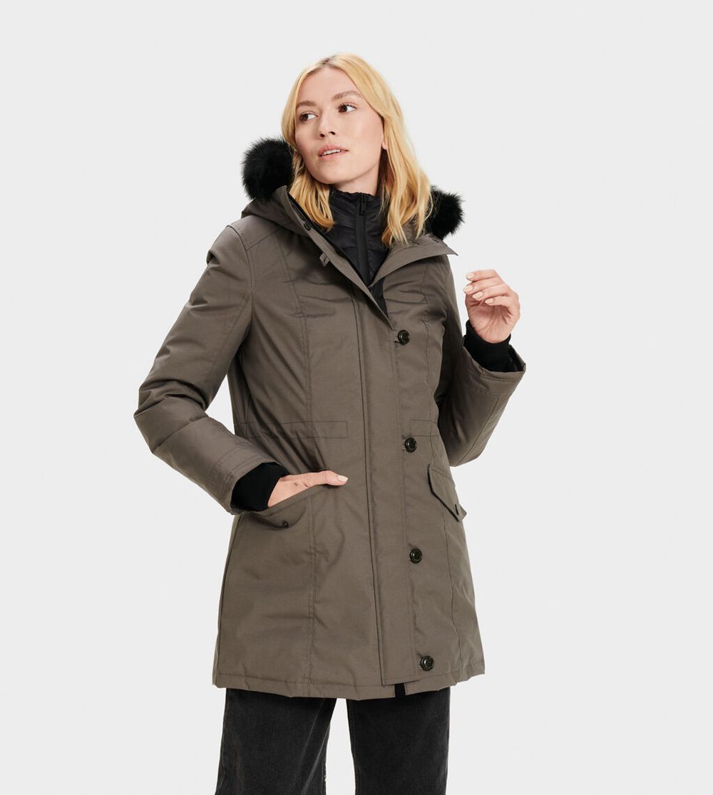 Ugg Adirondack - Womens Parka - Dark Grey - NZ (0836AULOX)